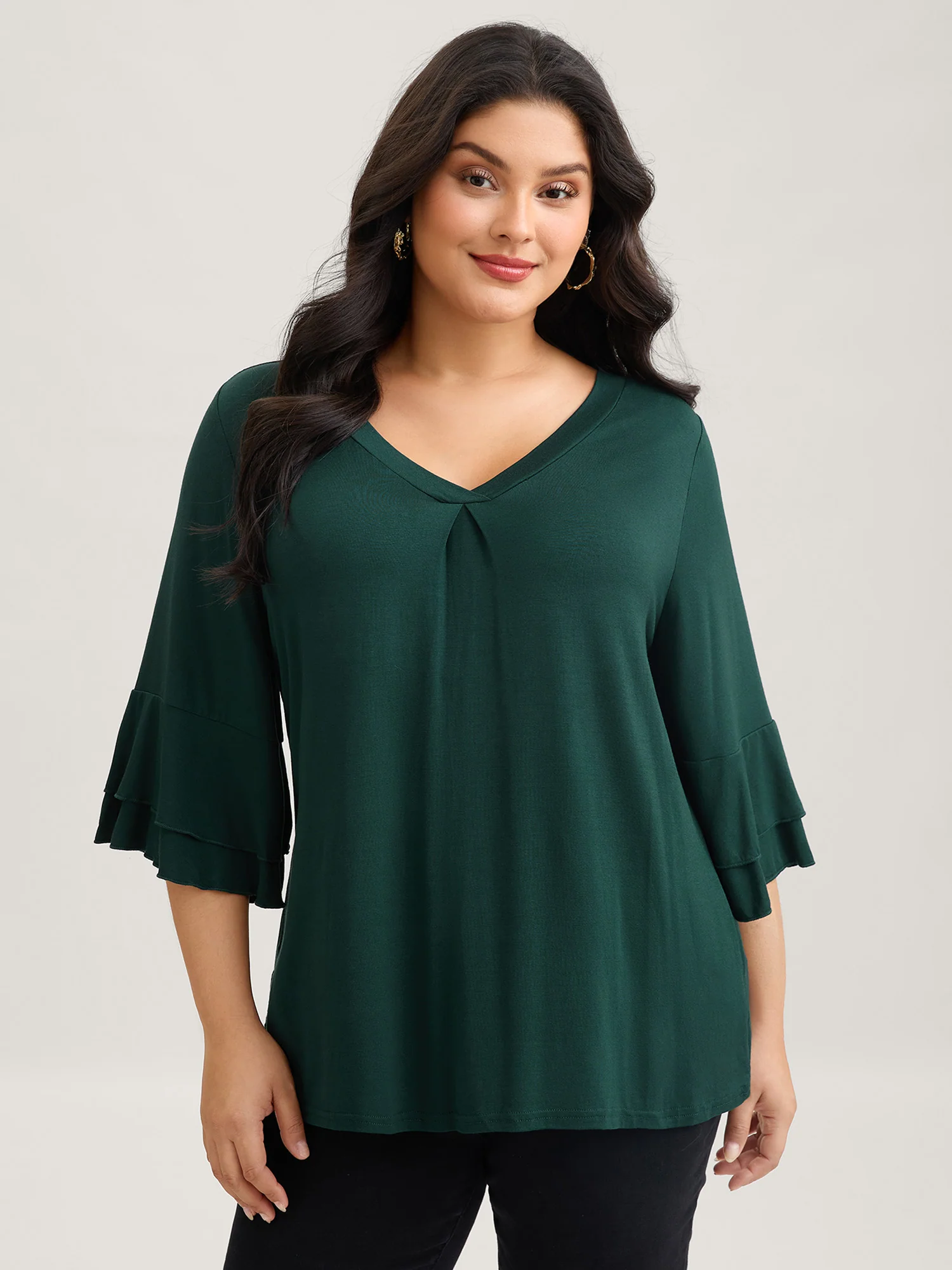 Supersoft Essentials Ruffle Layered Sleeve Pleated T-shirt - Image 24