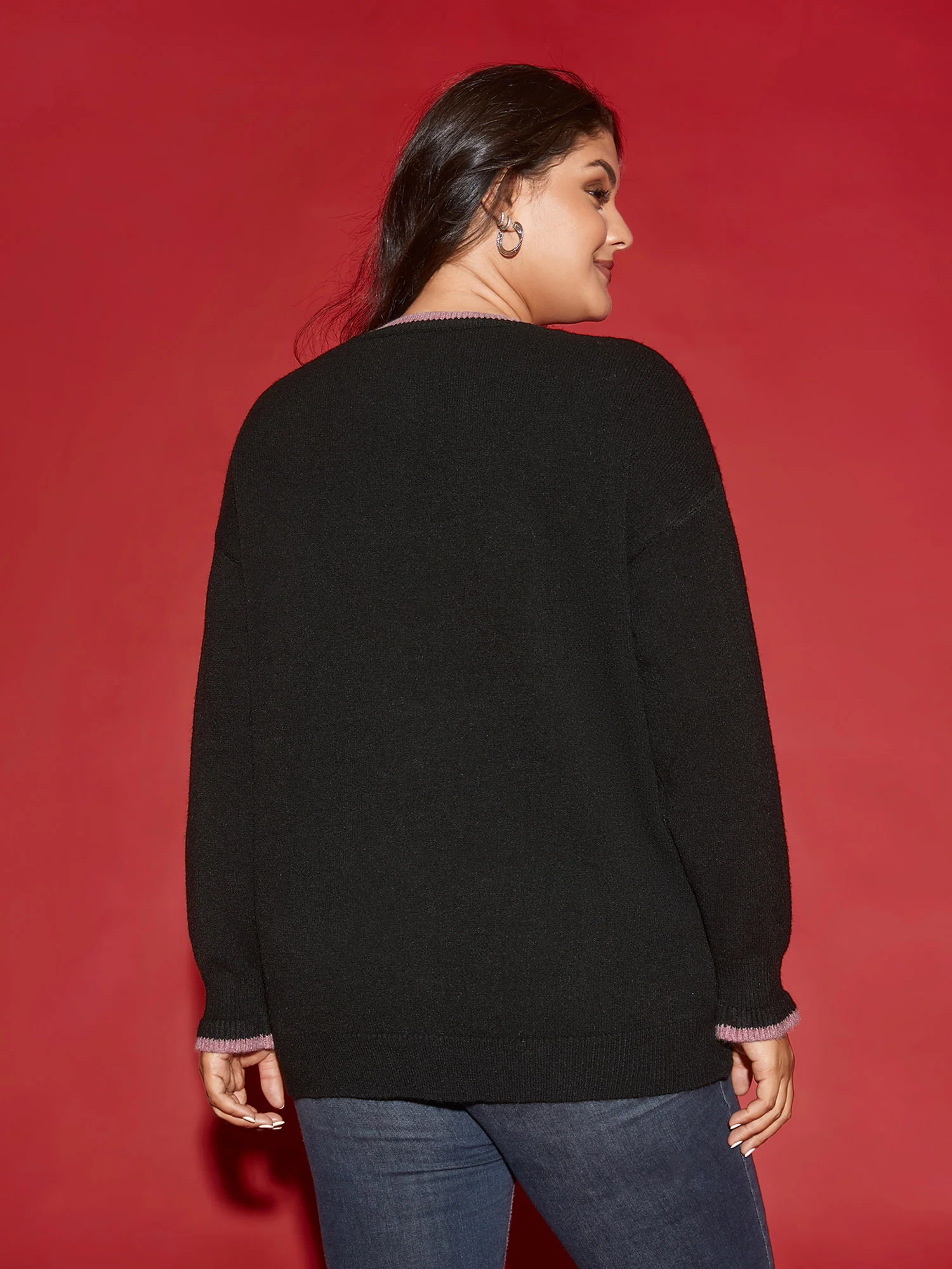 Supersoft Essentials Sequin Embroidery Bow Detail Pullover - Image 2