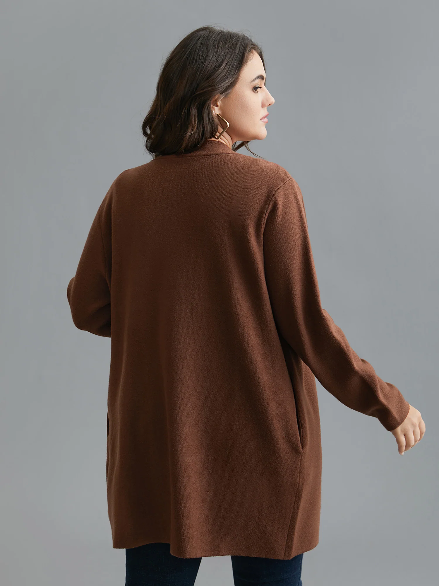 Supersoft Essentials Side Pocket Collared Knit Cardigan - Image 2