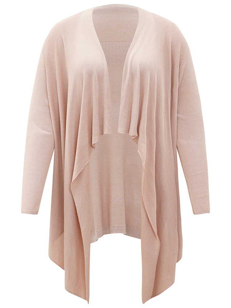Supersoft Essentials Solid Asymmetrical Hem Lapel Collar Cardigan - Image 12