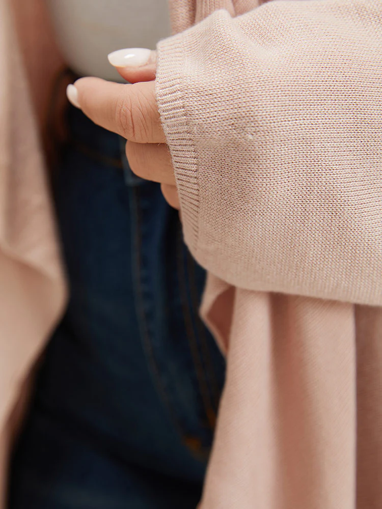 Supersoft Essentials Solid Asymmetrical Hem Lapel Collar Cardigan - Image 8