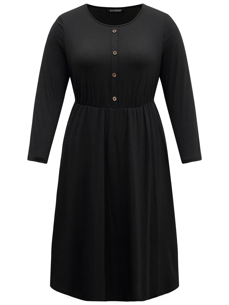 Supersoft Essentials Solid Button Detail Dress - Image 7