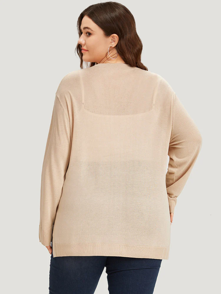 Supersoft Essentials Solid Button Through Loose Cardigan - Image 2