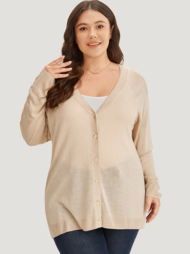 Supersoft Essentials Solid Button Through Loose Cardigan - Image 3