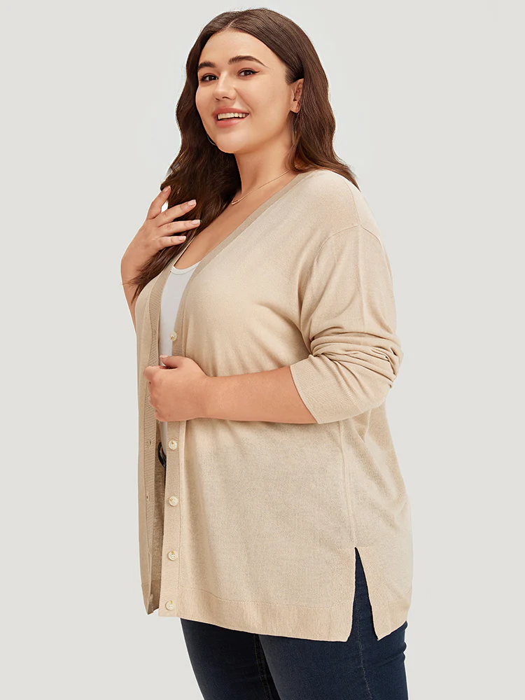 Supersoft Essentials Solid Button Through Loose Cardigan - Image 4