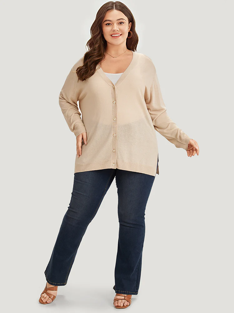 Supersoft Essentials Solid Button Through Loose Cardigan - Image 5