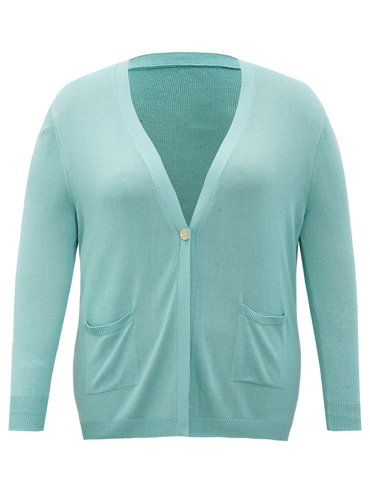 Supersoft Essentials Solid Button Up Pocket Drop Shoulder Cardigan - Image 9