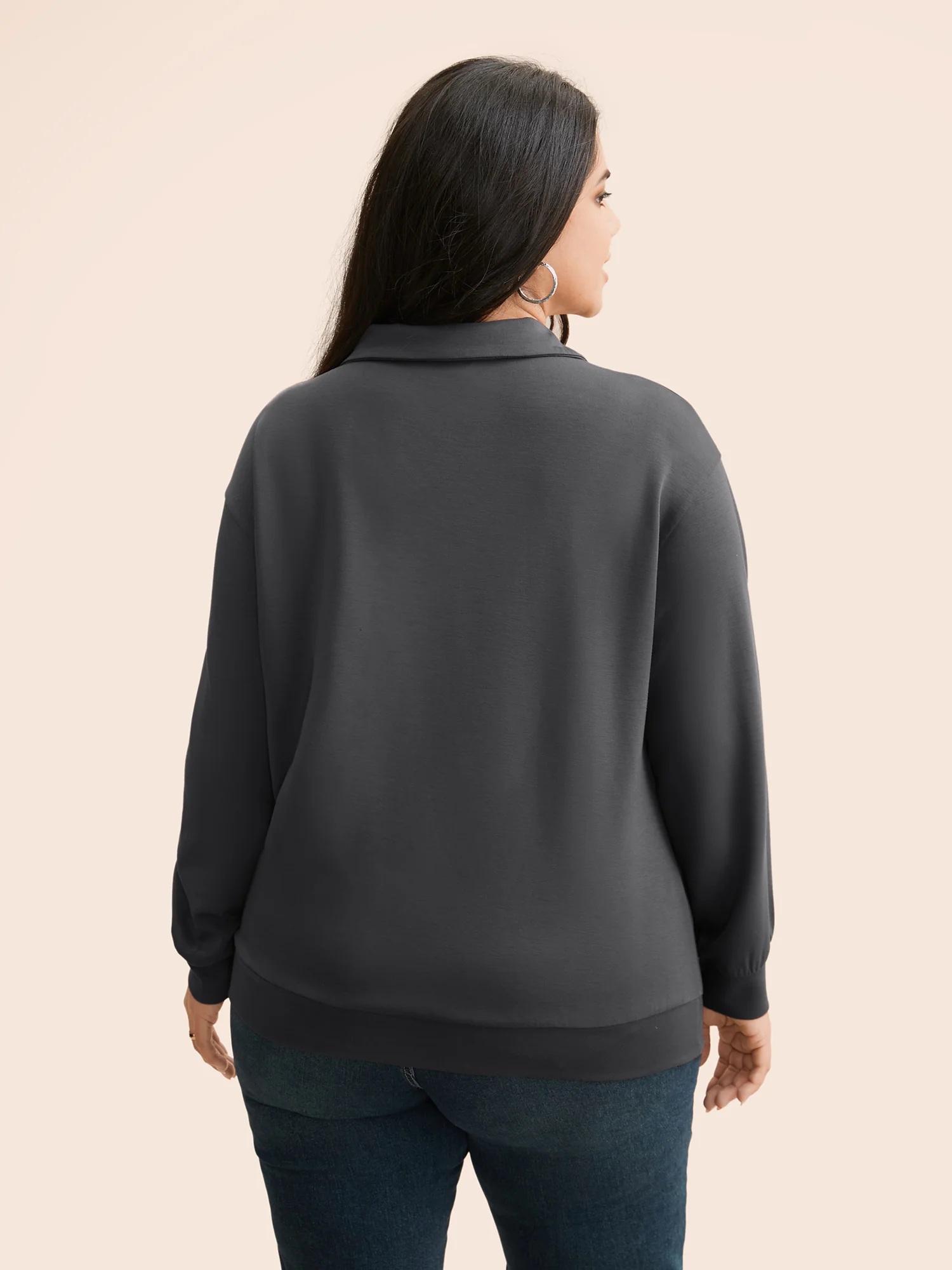 Supersoft Essentials Solid Half Zip Sweatshirt - Image 2