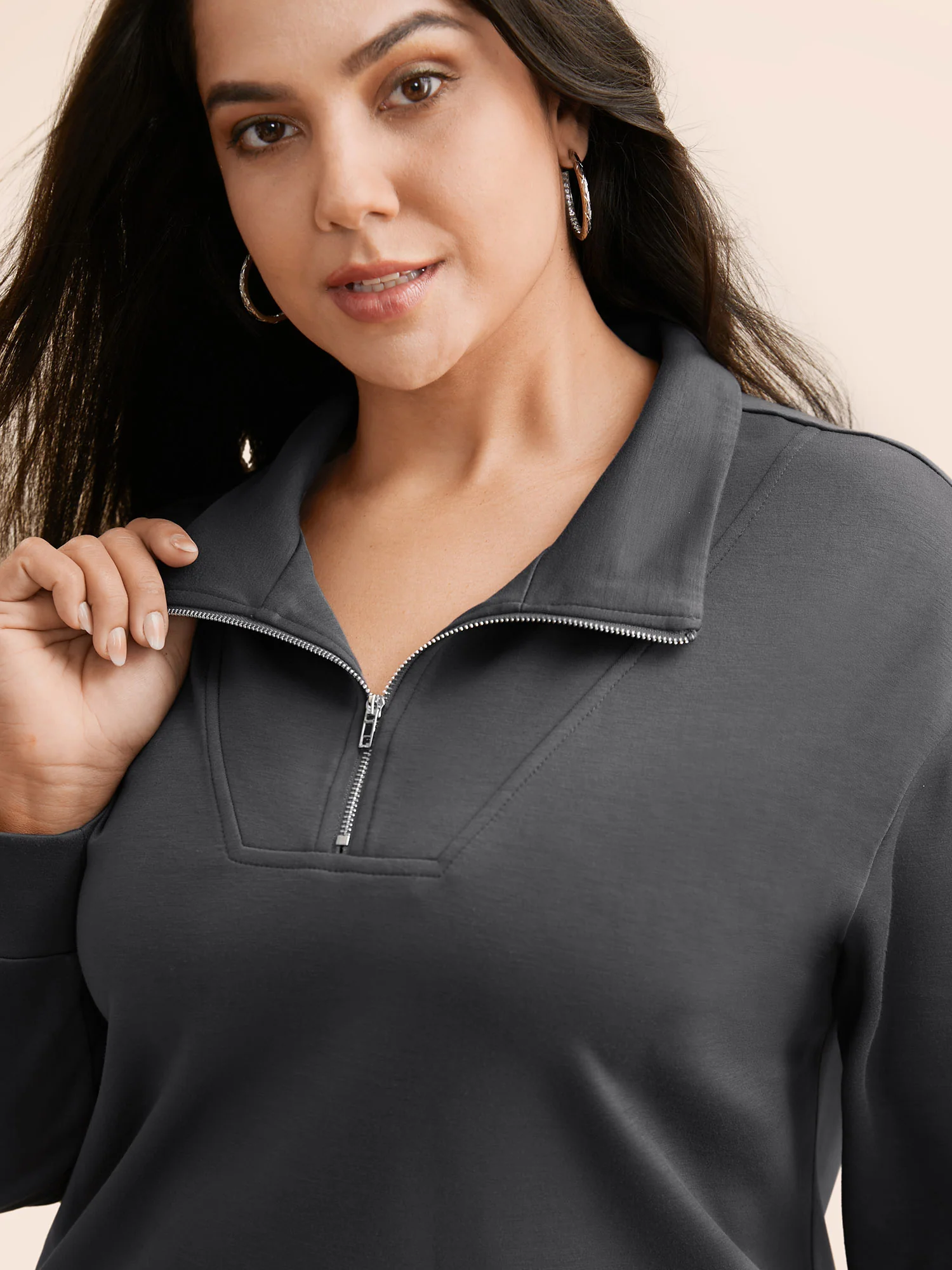 Supersoft Essentials Solid Half Zip Sweatshirt - Image 3