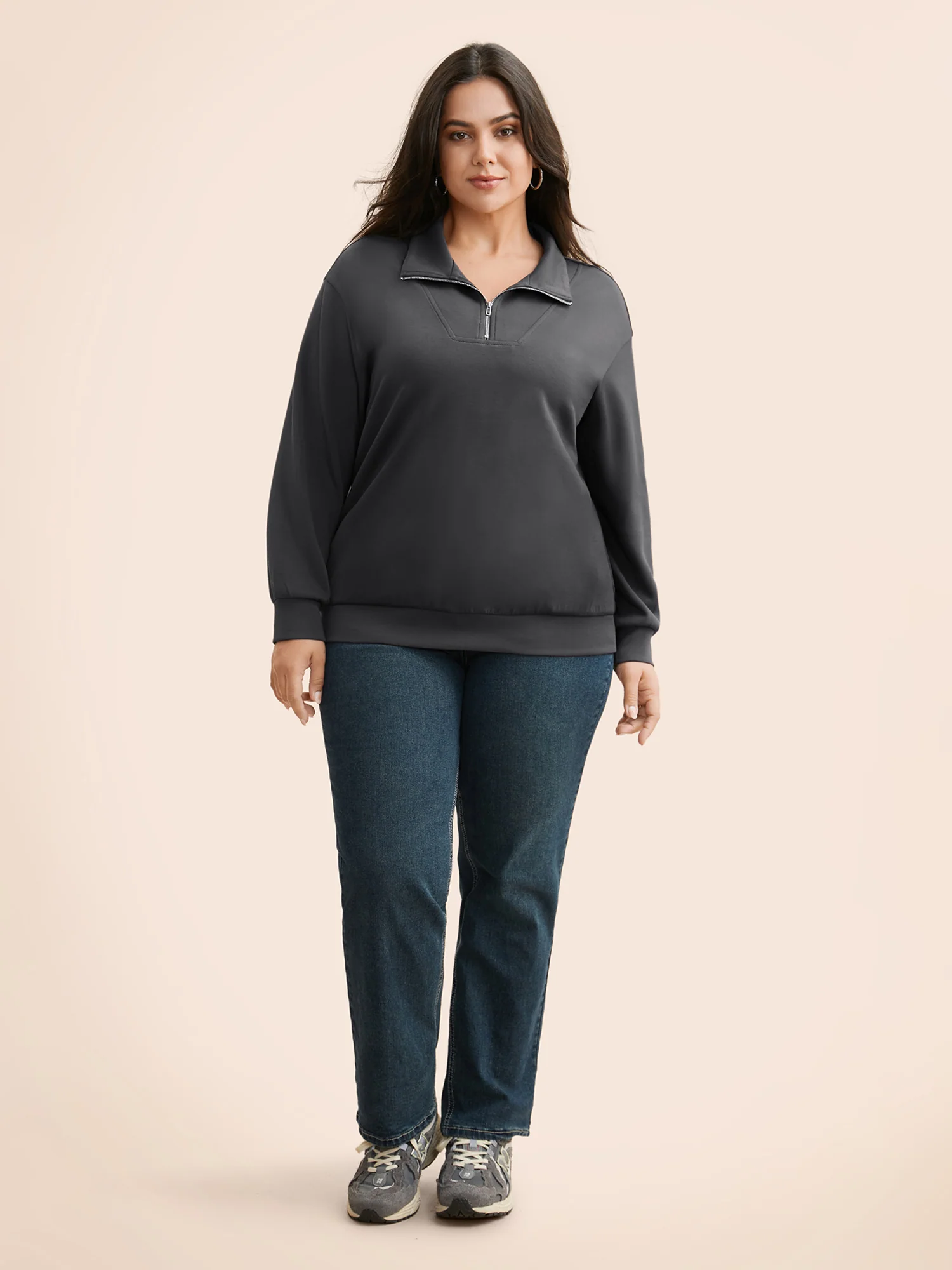 Supersoft Essentials Solid Half Zip Sweatshirt - Image 4