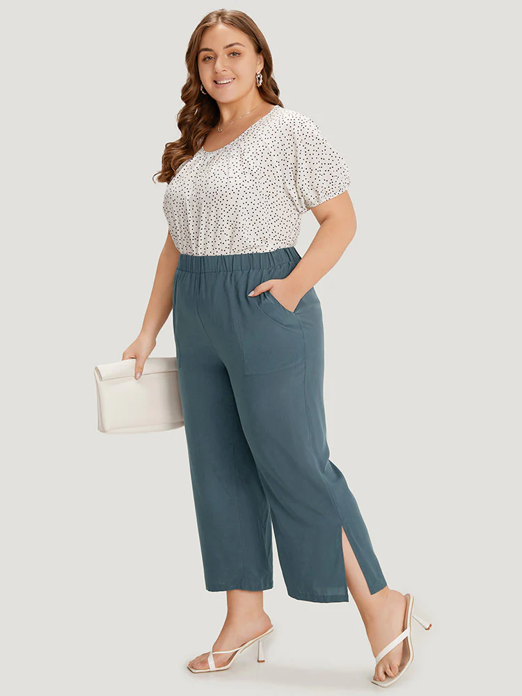 Supersoft Essentials Solid Patched Pocket Split Side Pants - Image 4