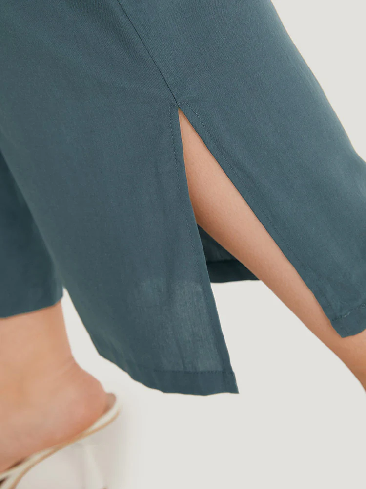 Supersoft Essentials Solid Patched Pocket Split Side Pants - Image 7