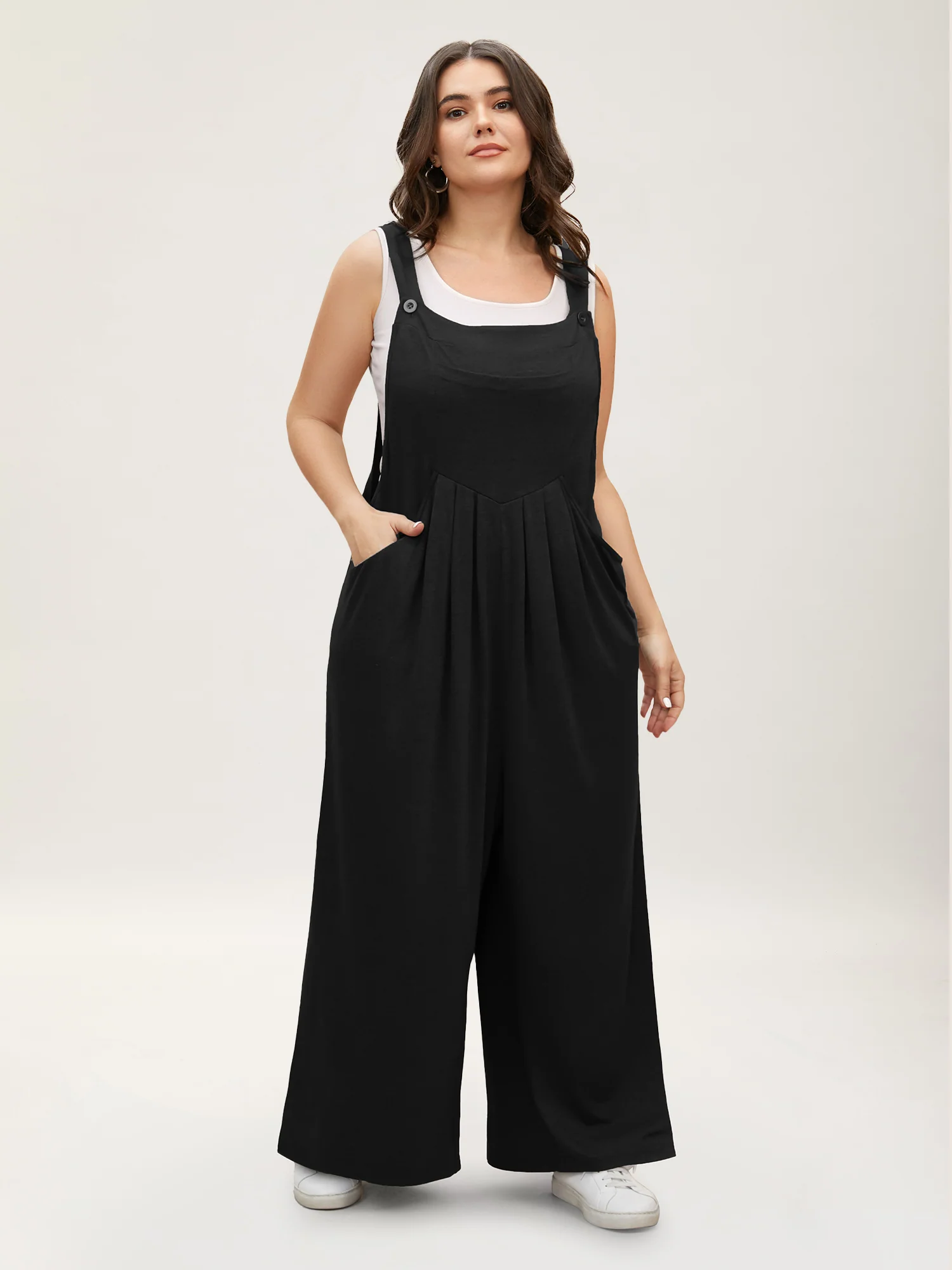 Supersoft Essentials Solid Pleated Pocket Jumpsuit - Image 3