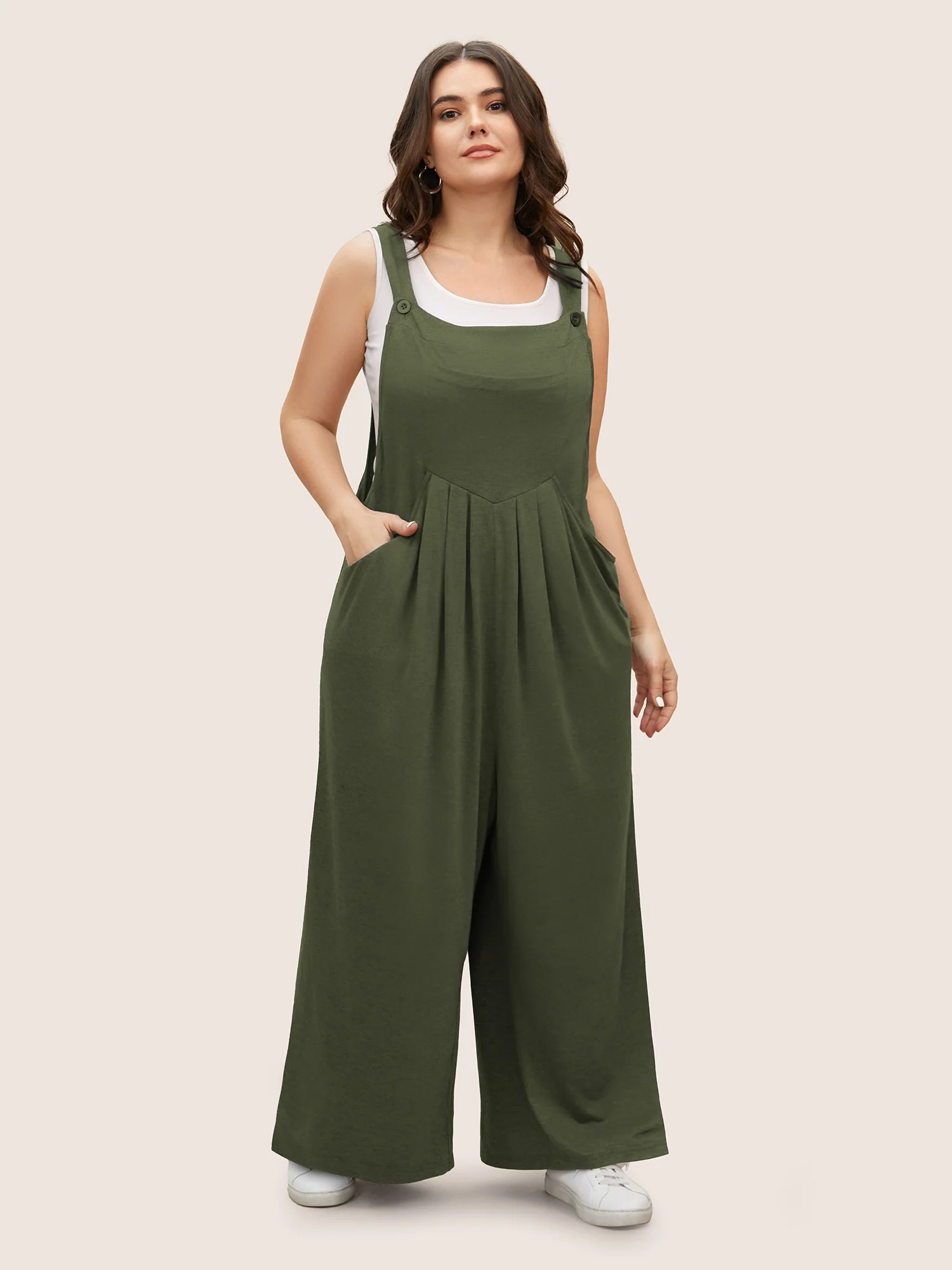 Supersoft Essentials Solid Pleated Pocket Jumpsuit - Image 6