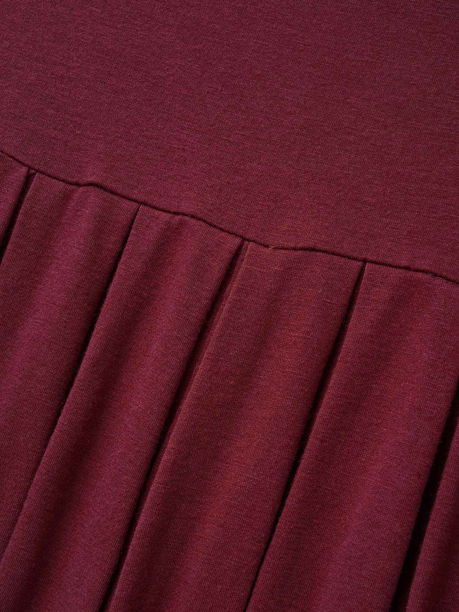 Supersoft Essentials Solid Pleated Round Neck Midi Dress - Image 13