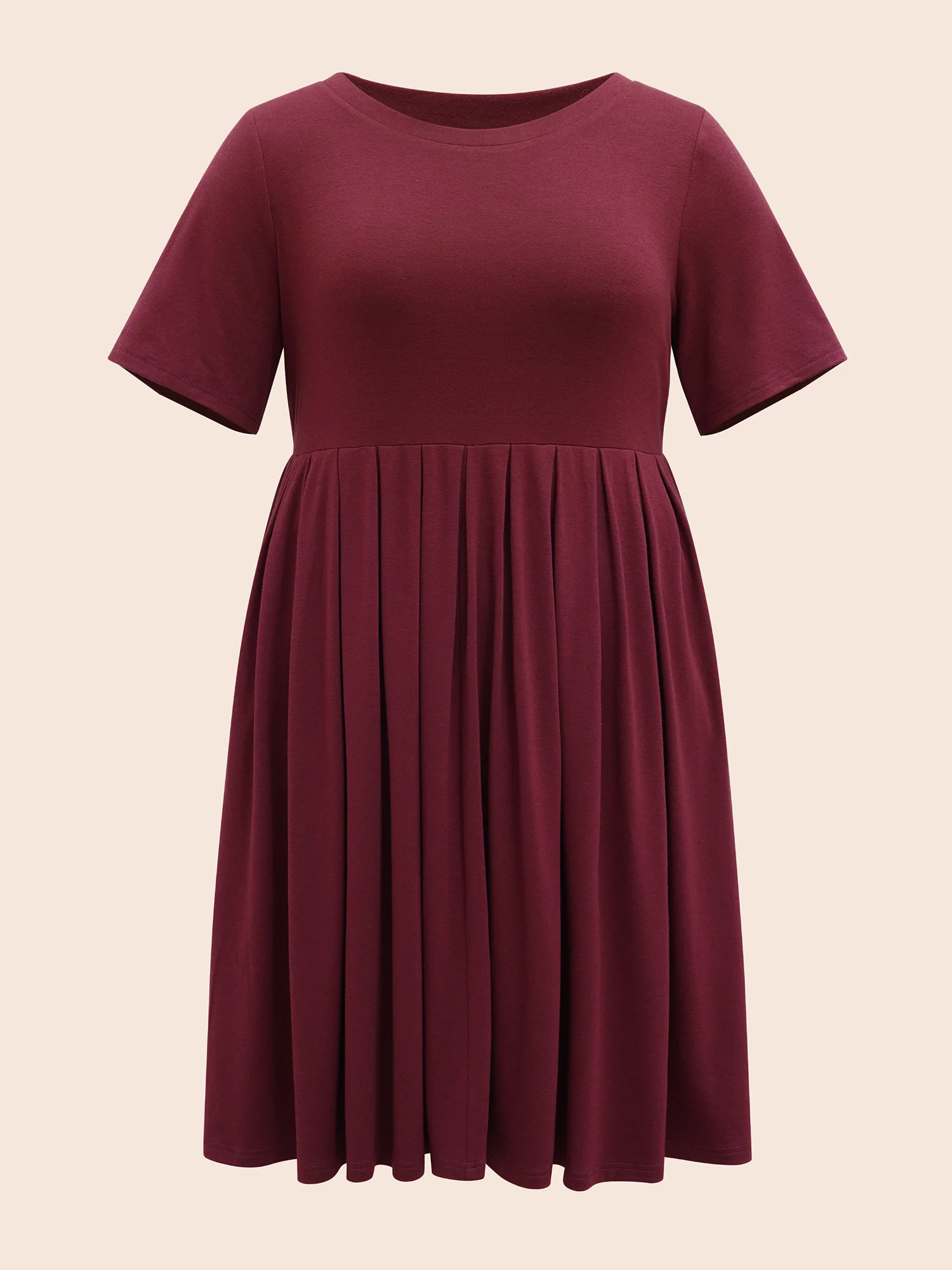 Supersoft Essentials Solid Pleated Round Neck Midi Dress - Image 15