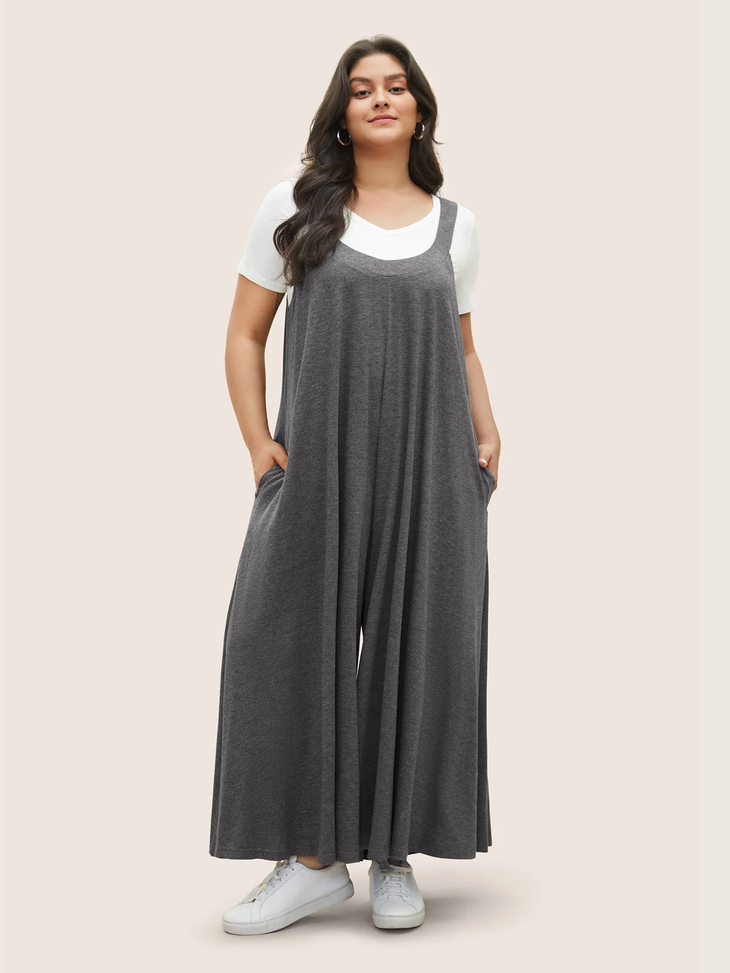 Supersoft Essentials Solid Pocket Adjustable Straps Jumpsuit - Image 12