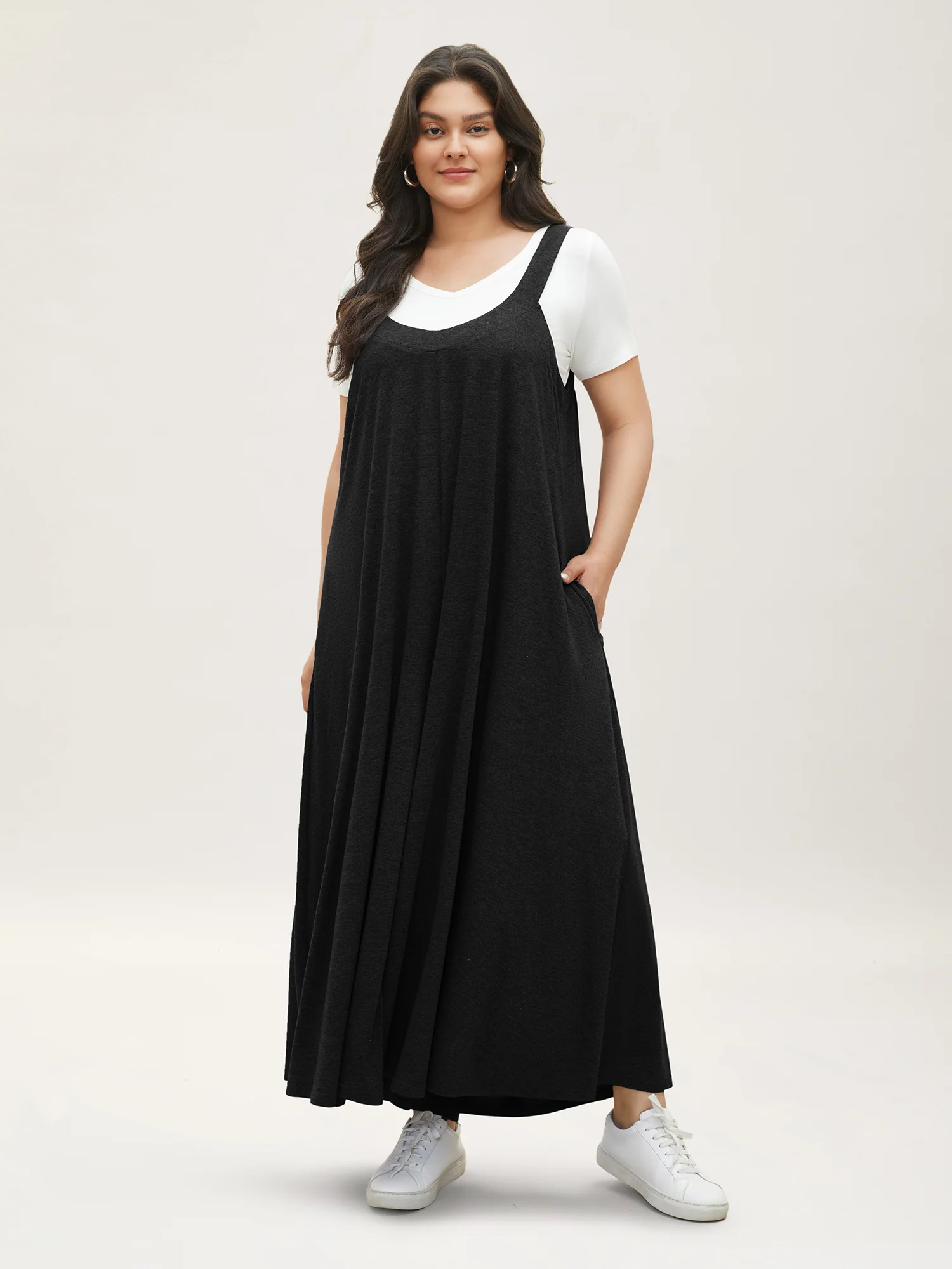 Supersoft Essentials Solid Pocket Adjustable Straps Jumpsuit - Image 2