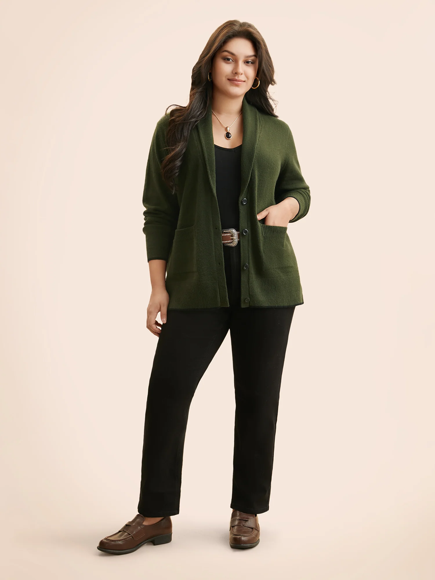 Supersoft Essentials Solid Shawl Collar Cardigan - Image 9