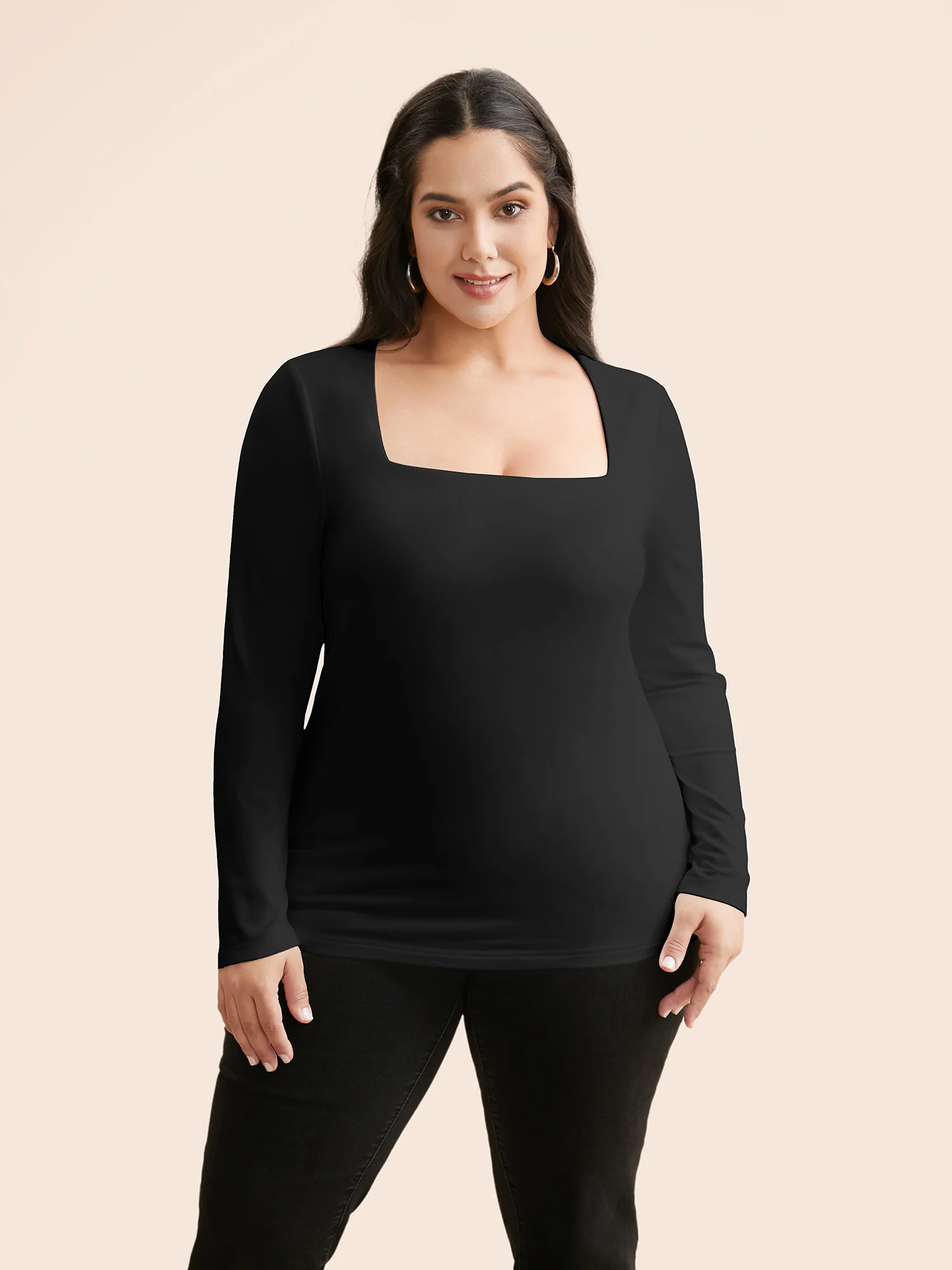Supersoft Essentials Solid Square Neck T-shirt - Image 2
