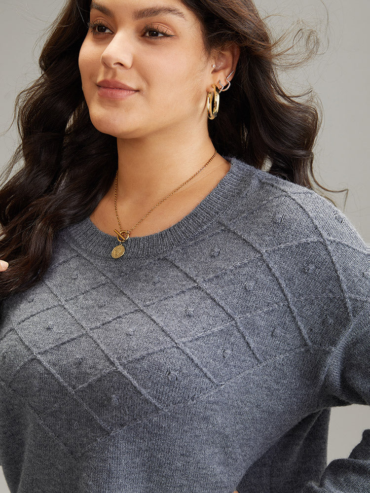 Supersoft Essentials Textured Crew Neck Drop Shoulder Pullover - Image 6