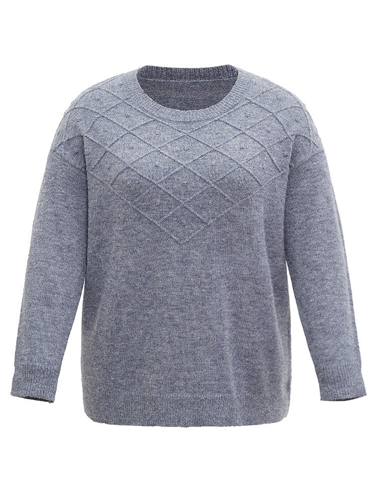 Supersoft Essentials Textured Crew Neck Drop Shoulder Pullover - Image 7