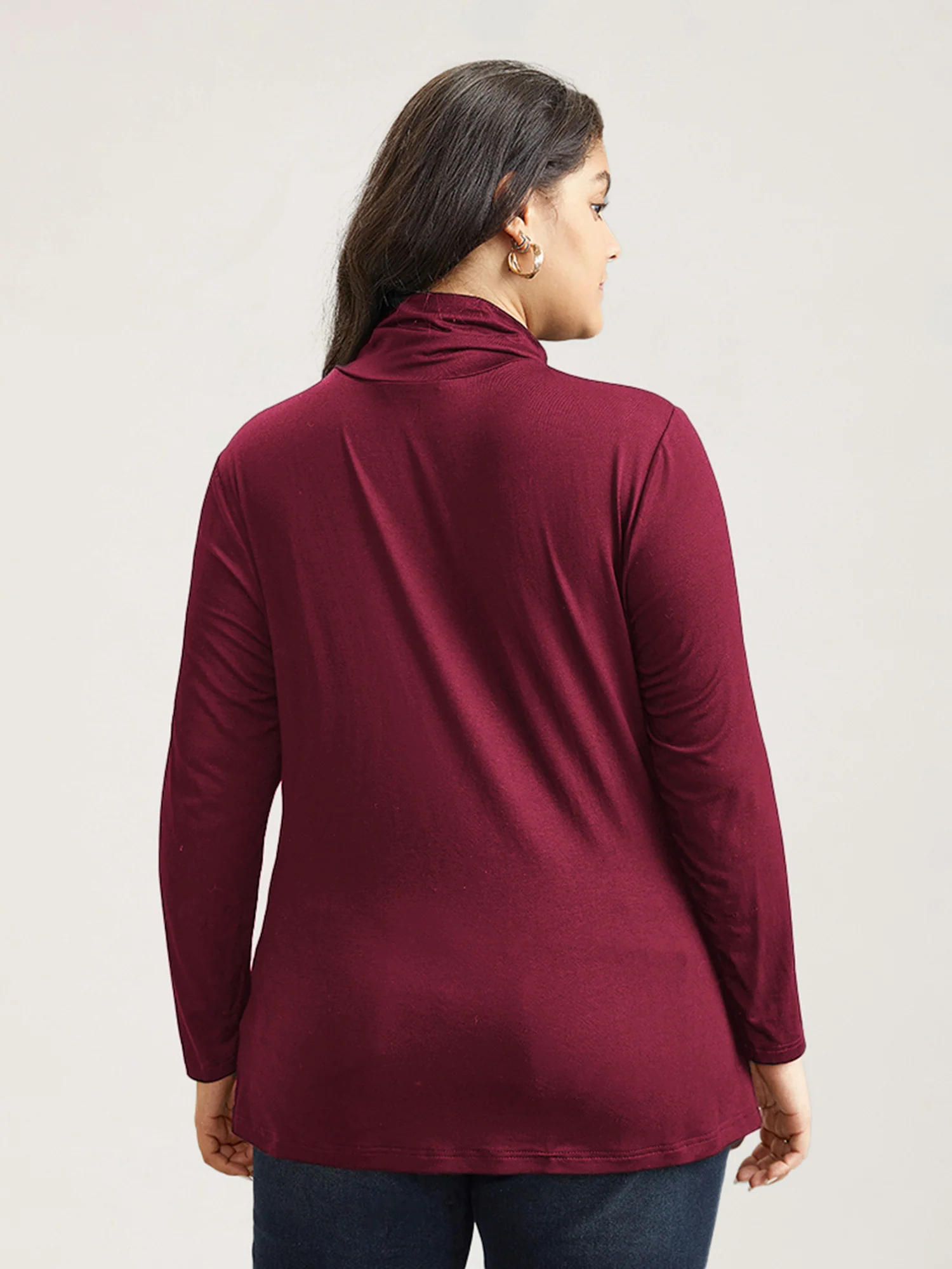 Supersoft Essentials Solid Funnel Neck Knit T-shirt - Image 19