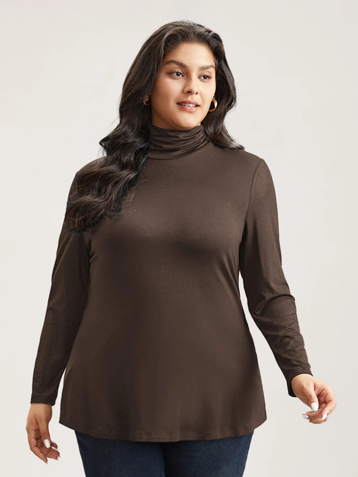 Supersoft Essentials Solid Funnel Neck Knit T-shirt - Image 25