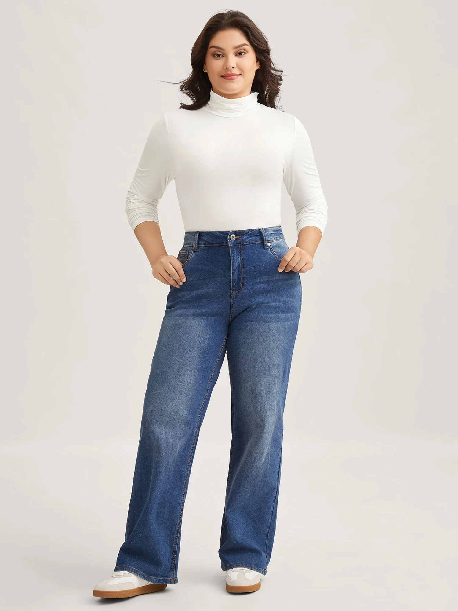 Supersoft Essentials Solid Funnel Neck Knit T-shirt - Image 3