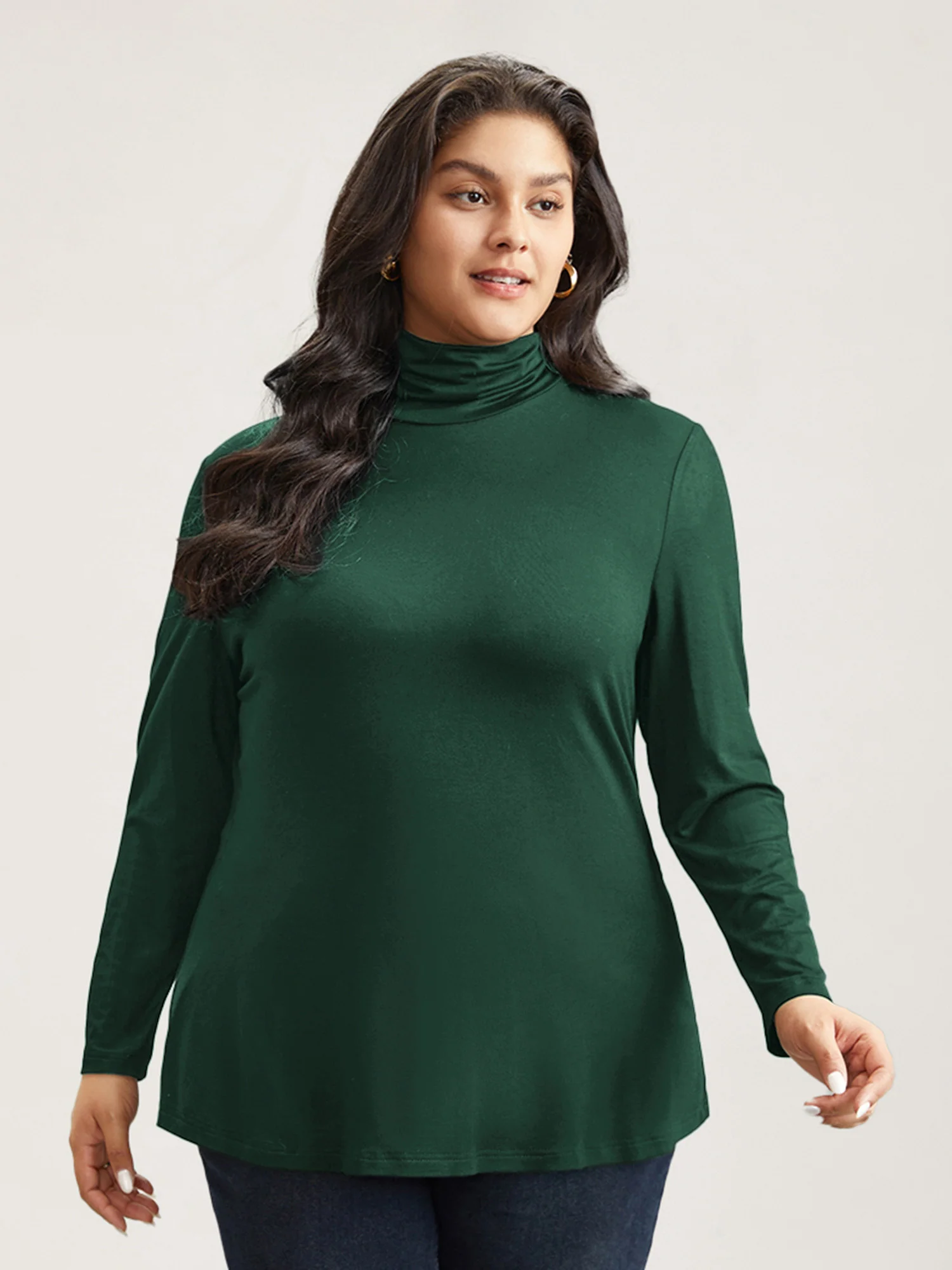 Supersoft Essentials Solid Funnel Neck Knit T-shirt - Image 30