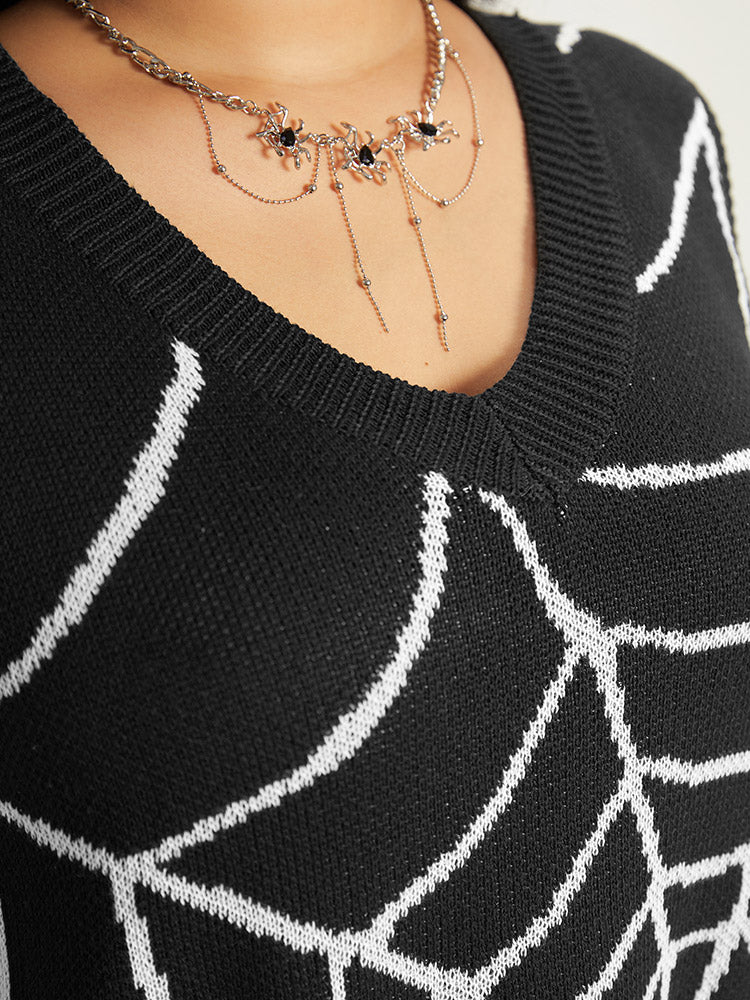 Halloween Supersoft Essentials Spider Web V Neck Sweater Vest - Image 6