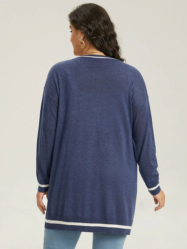 Supersoft Essentials Star Contrast Trim Button Through Cardigan - Image 2