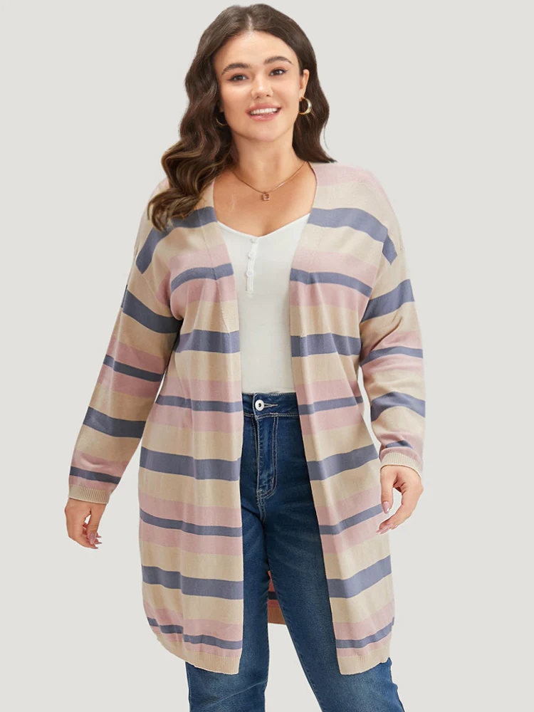 Supersoft Essentials Striped Contrast Cardigan - Image 4