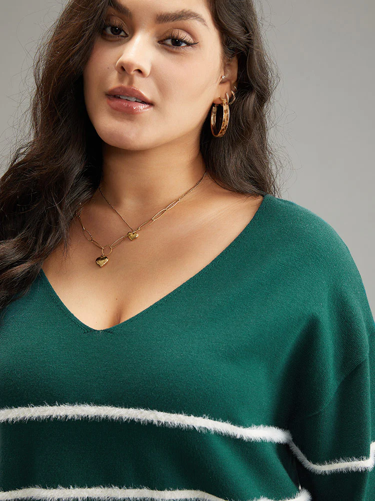 Supersoft Essentials Striped Contrast Split Hem Pullover - Image 7