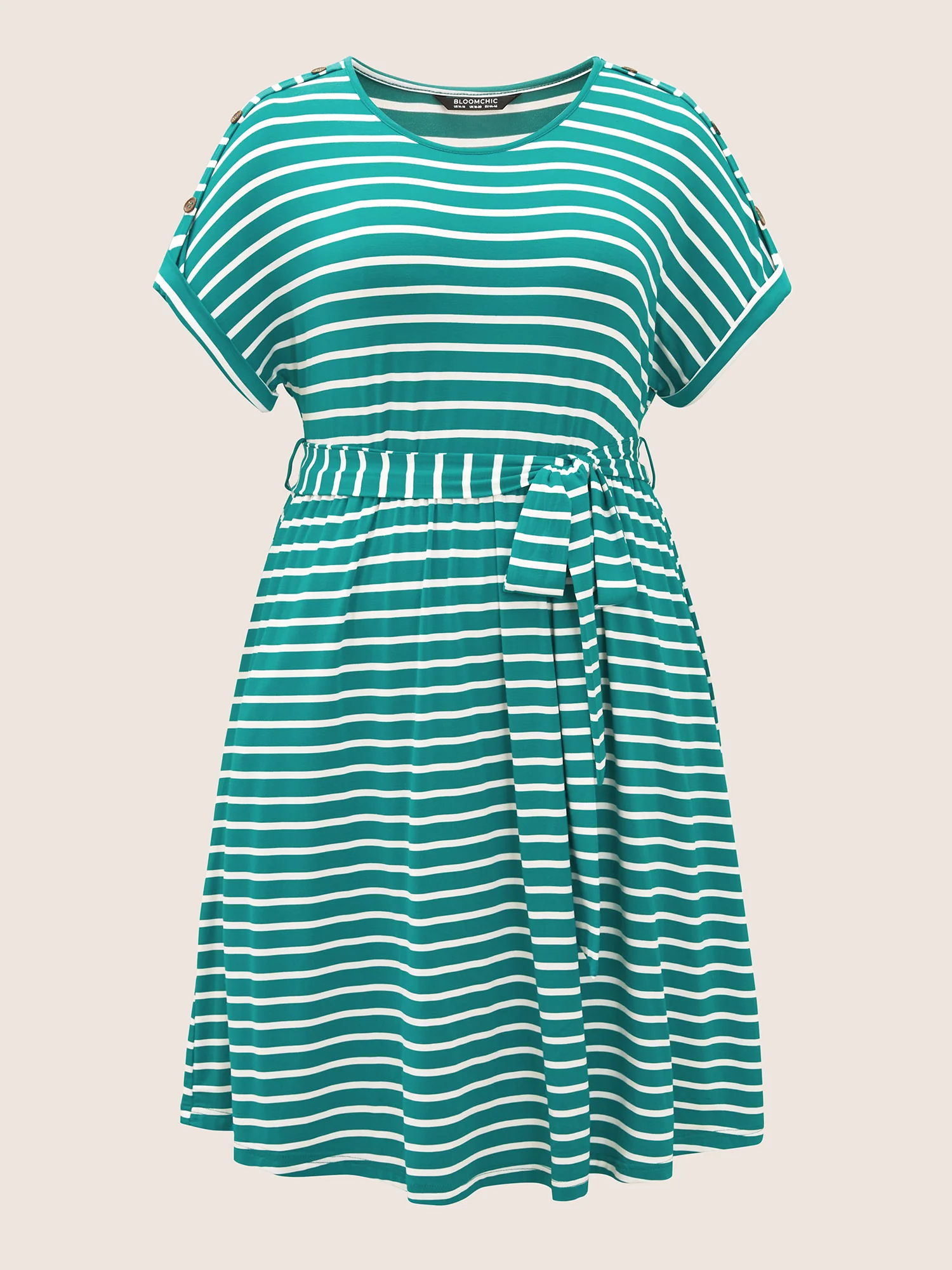 Supersoft Essentials Striped Dolman Sleeve Belted Dress - Image 7