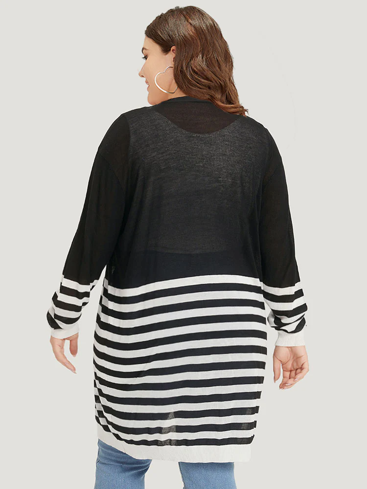 Supersoft Essentials Striped Open Front Cardigan - Image 2