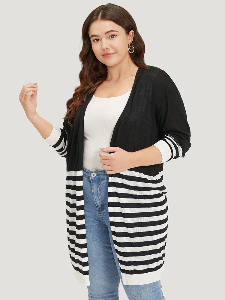 Supersoft Essentials Striped Open Front Cardigan - Image 5