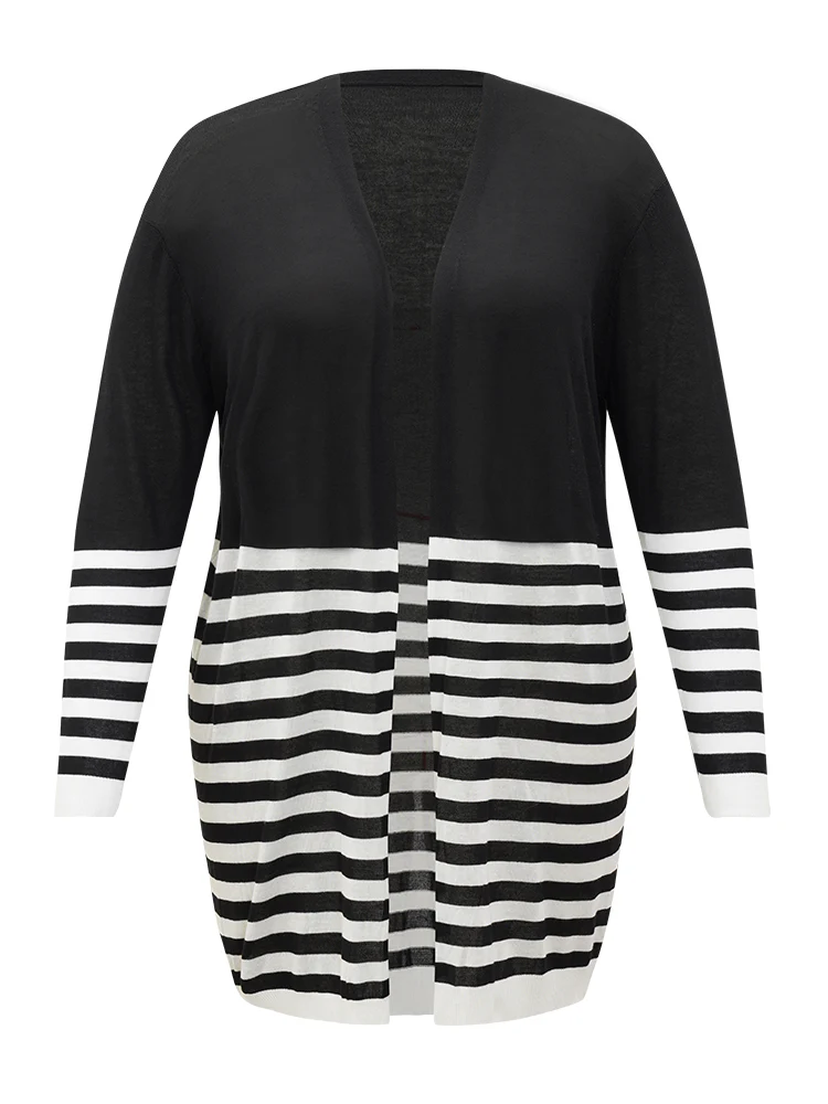 Supersoft Essentials Striped Open Front Cardigan - Image 8