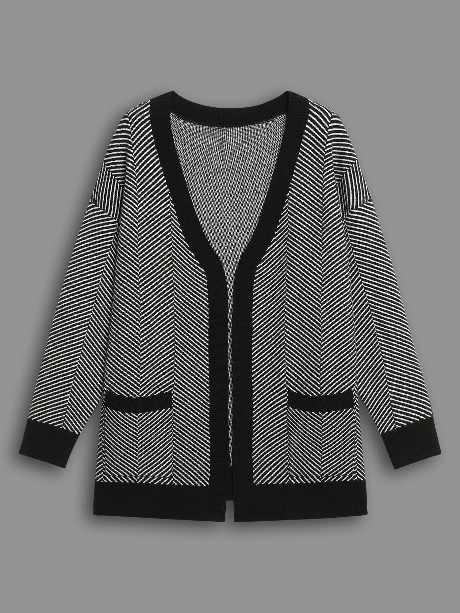 Supersoft Essentials Striped Patch Pocket Cardigan - Image 8