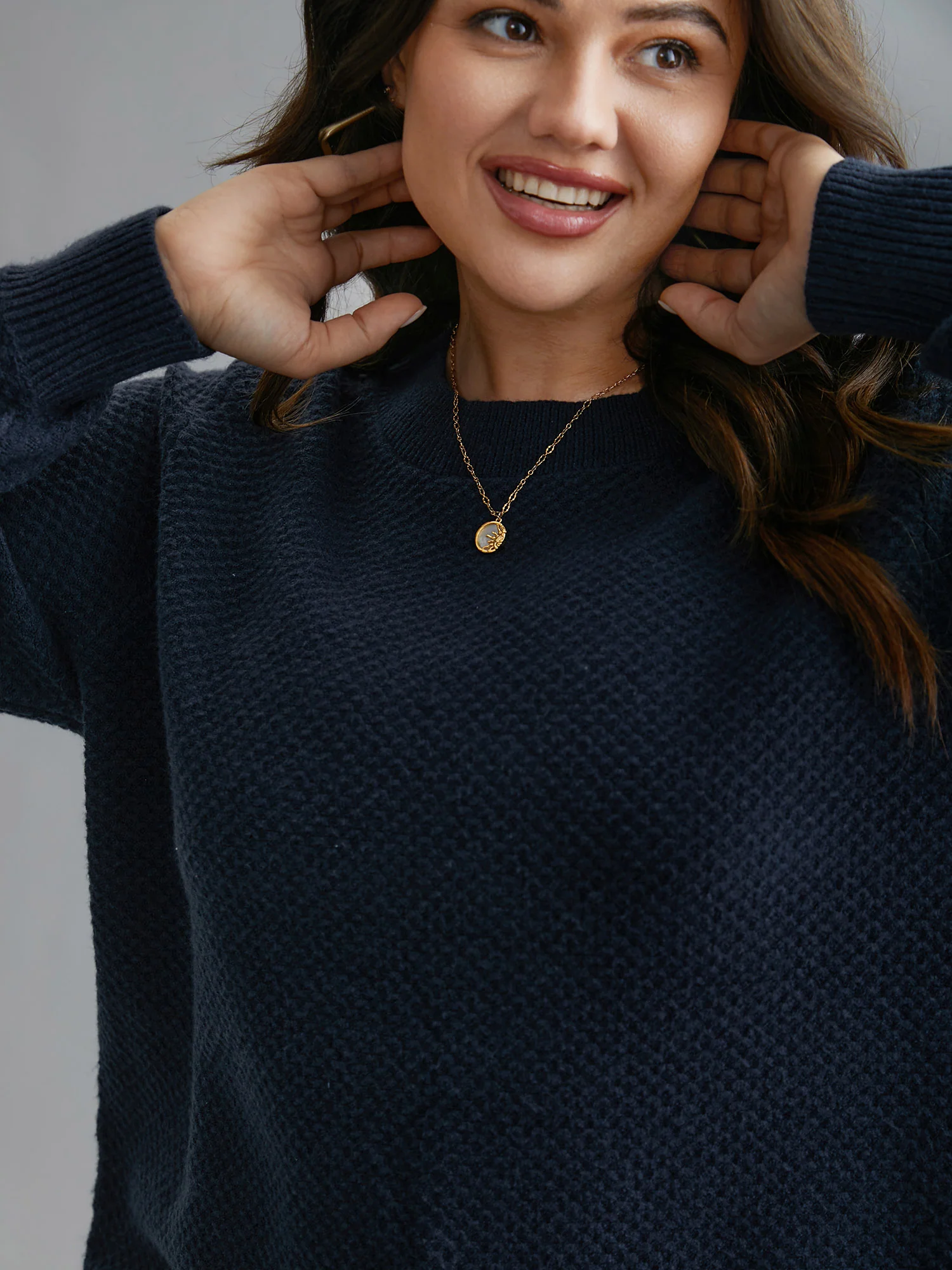 Supersoft Essentials Textured Back Slit Pullover - Image 4