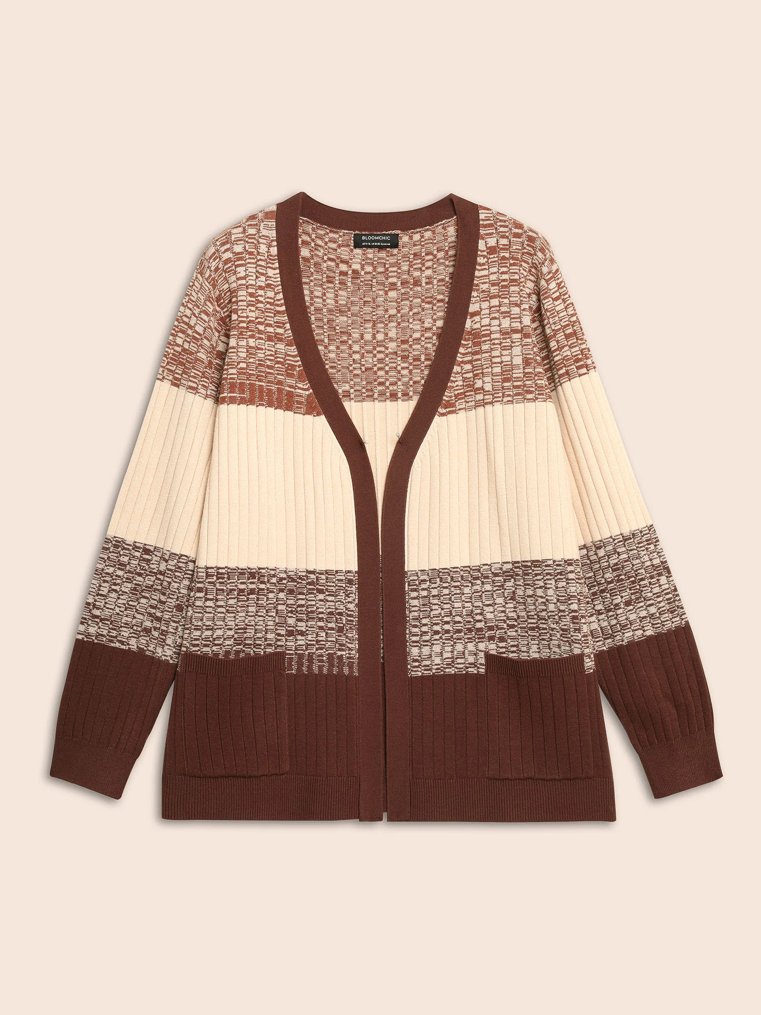 Supersoft Essentials Textured Colorblock Contrast Cardigan - Image 7