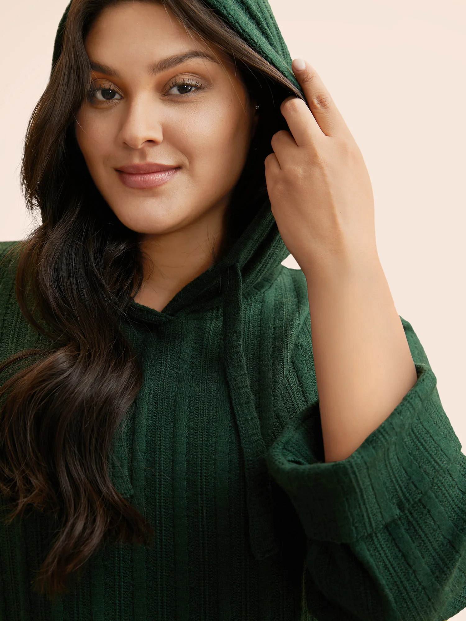 Supersoft Essentials Textured Hooded Roll Sleeve Sweatshirt - Image 3