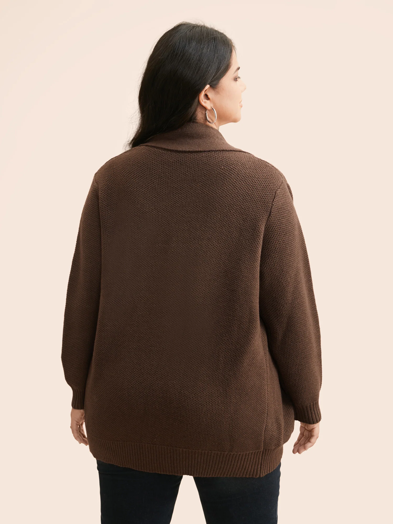 Supersoft Essentials Textured Lapel Collar Cardigan - Image 2
