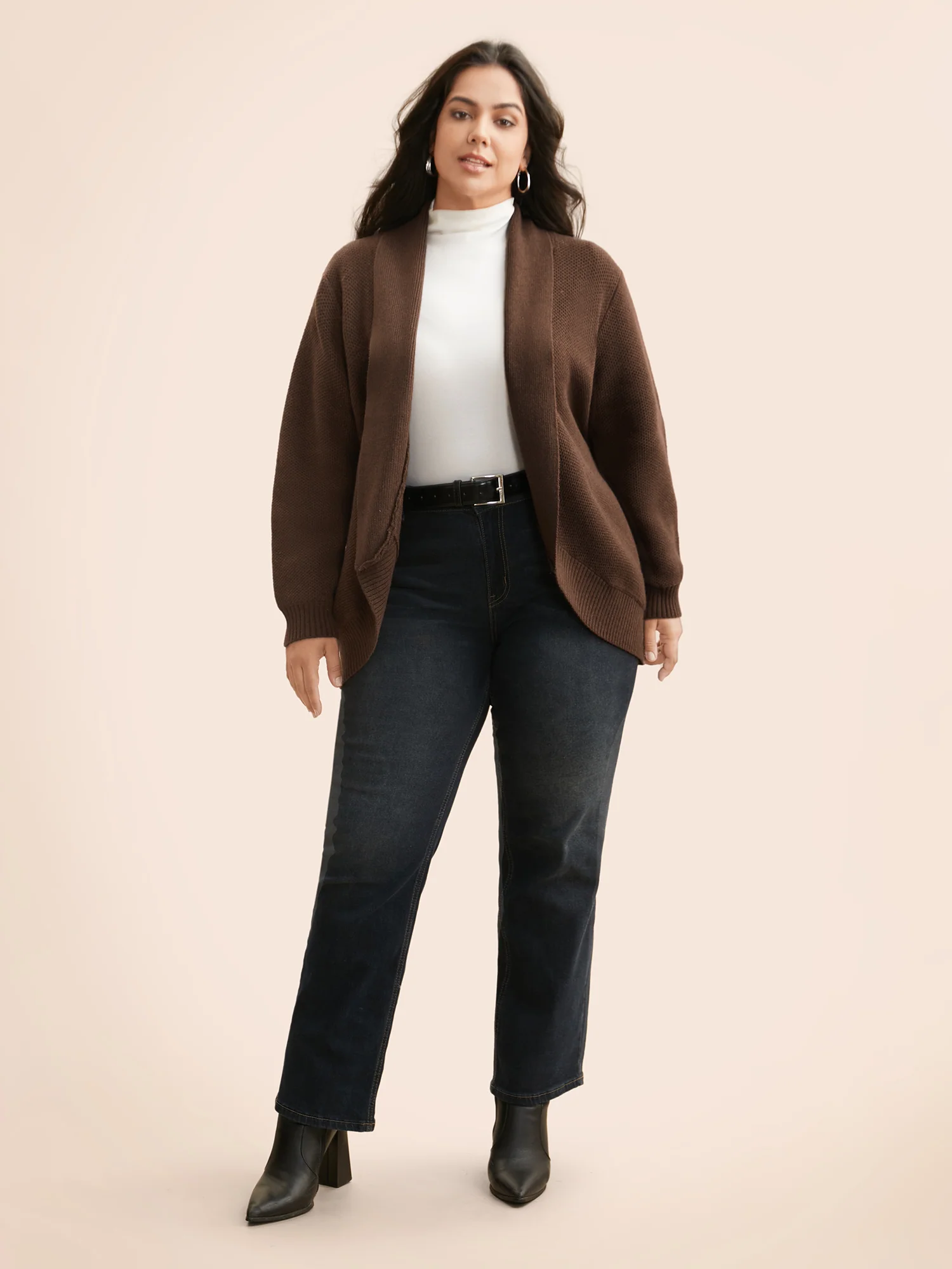 Supersoft Essentials Textured Lapel Collar Cardigan - Image 3
