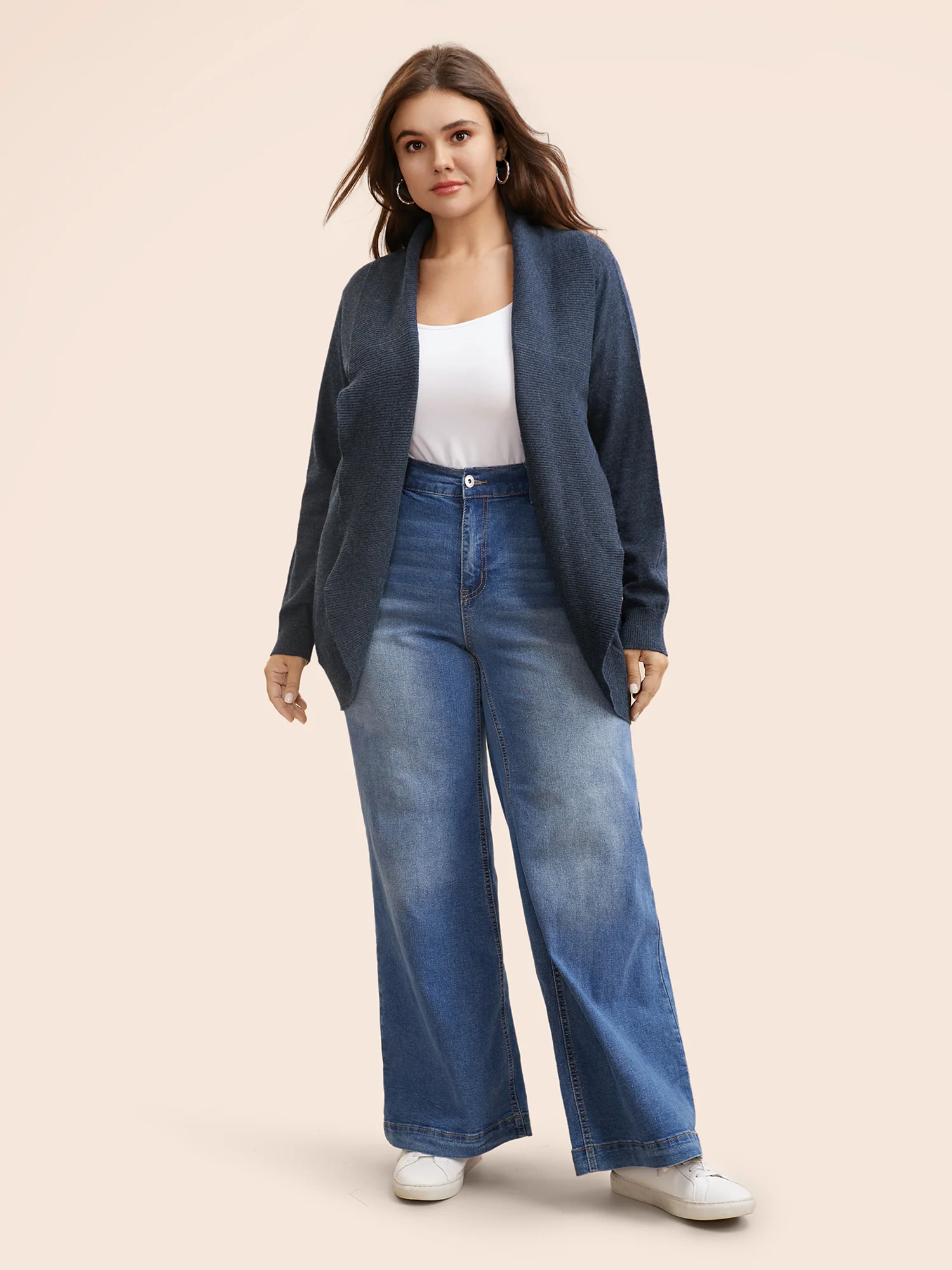 Supersoft Essentials Textured Lapel Collar Cardigan - Image 3