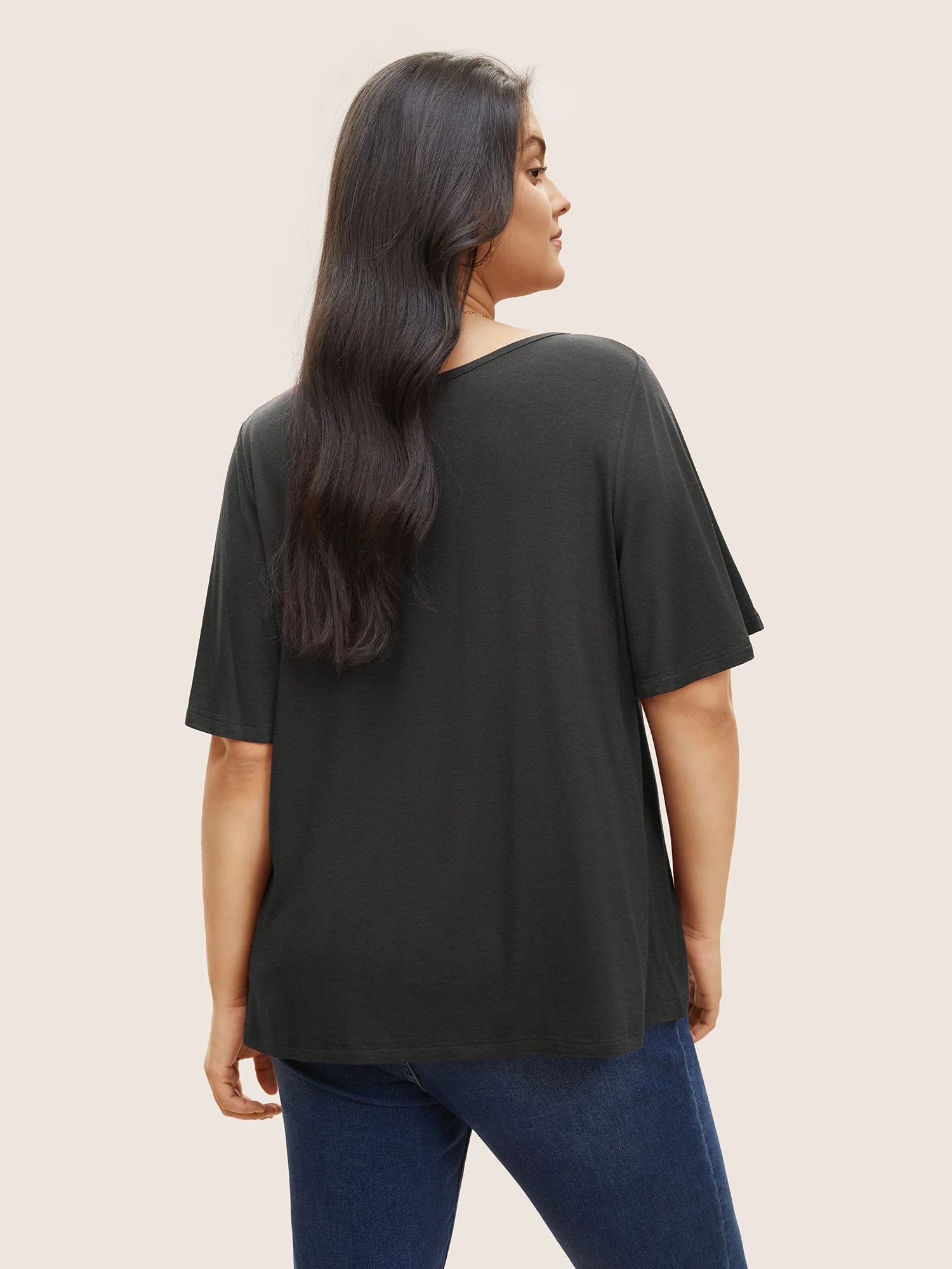 Supersoft Essentials Twist Front Asymmetrical Neck T-shirt - Image 2