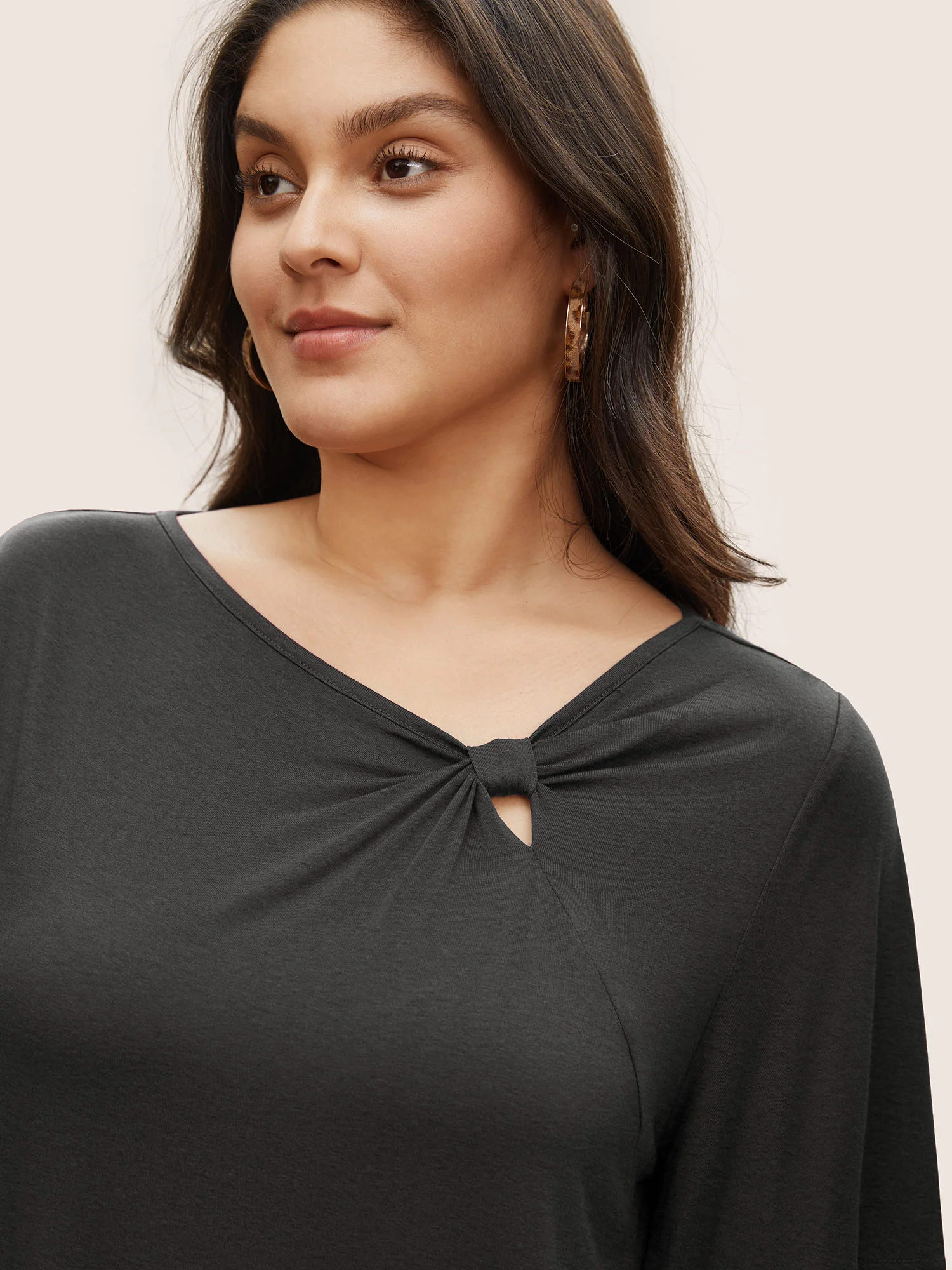 Supersoft Essentials Twist Front Asymmetrical Neck T-shirt - Image 4