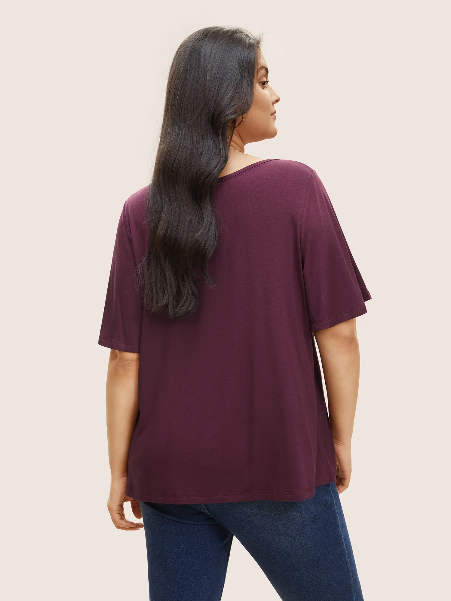 Supersoft Essentials Twist Front Asymmetrical Neck T-shirt - Image 6