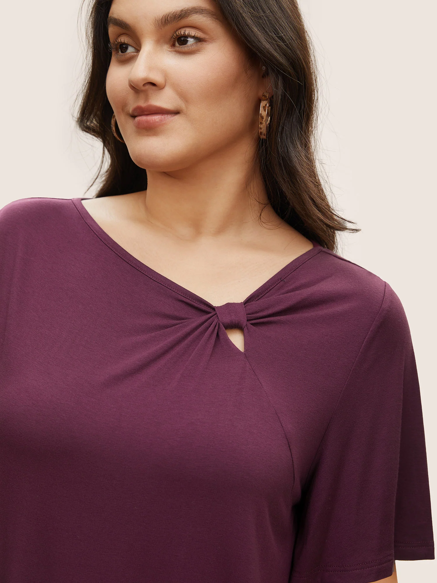 Supersoft Essentials Twist Front Asymmetrical Neck T-shirt - Image 8