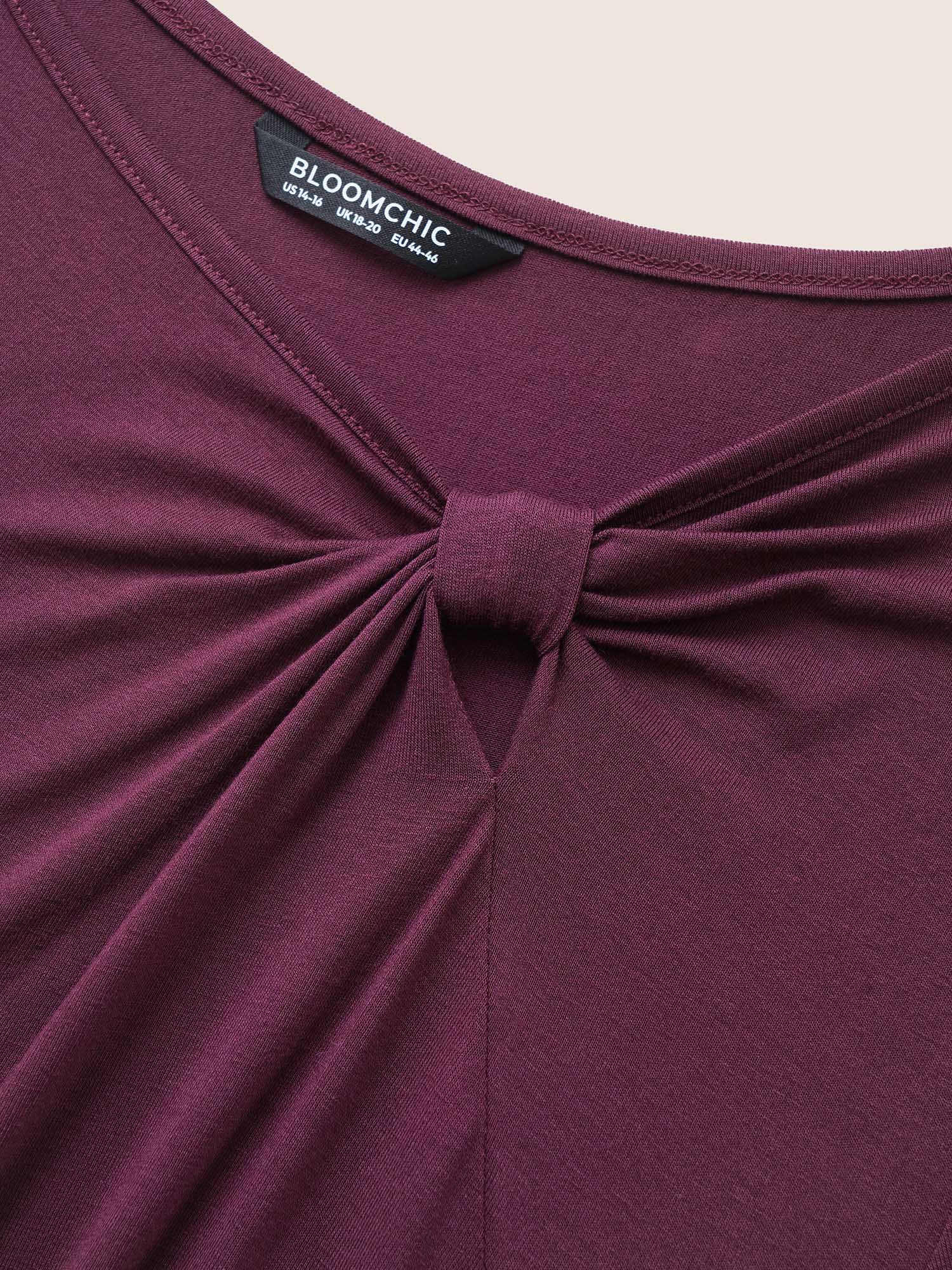 Supersoft Essentials Twist Front Asymmetrical Neck T-shirt - Image 9
